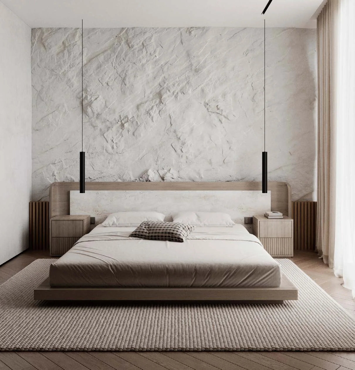 Квартира с чистовой отделкой AURUS Residences — минималистичная спальня